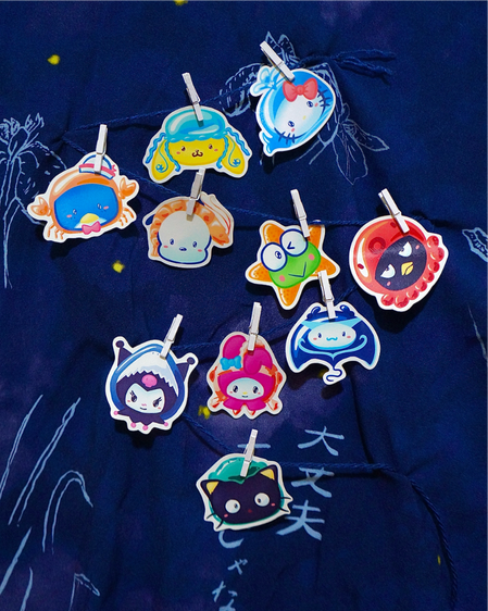 coleção Sanrio + animais marinhos